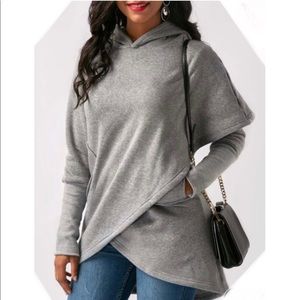 NWOT Long Sleeve Asymmetric Hem Hoodie